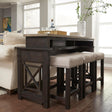 Heatherbrook 4 Piece Console Set (1-Console 3-Stools) - Furniture World