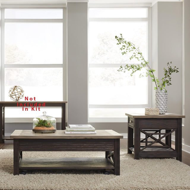 Heatherbrook Opt 3 Piece Set (1-Cocktail 2-End Tables) - Furniture World