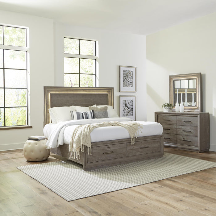 Horizons Queen Storage Bed, Dresser & Mirror - Furniture World