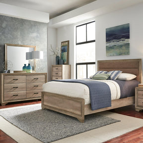 Sun Valley King California Uphosltered Bed, Dresser & Mirror, Chest - Furniture World