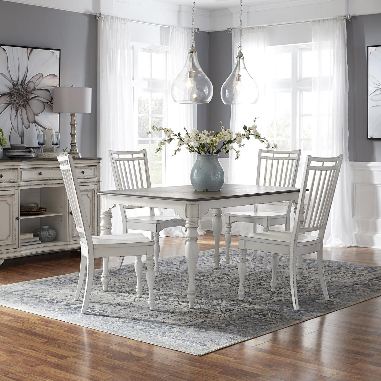 Magnolia Manor Opt 5 Piece Leg Table Set - Furniture World