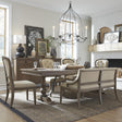 Americana Farmhouse Optional 6 Piece Trestle Table Set - Furniture World