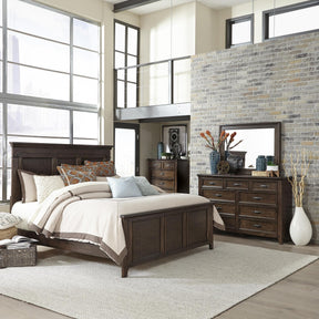 Saddlebrook Queen Panel Bed, Dresser & Mirror, Chest - Furniture World