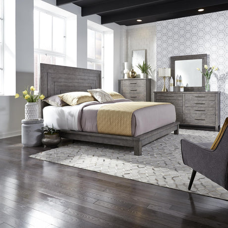 Modern Farmhouse King Platform Bed, Dresser & Mirror, Chest - Furniture World