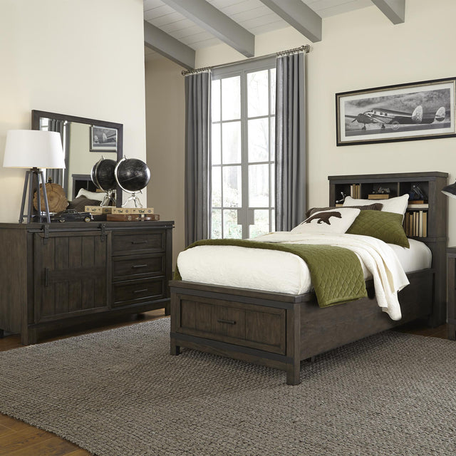 Thornwood Hills Full Bookcase Bed, Dresser & Mirror - Furniture World