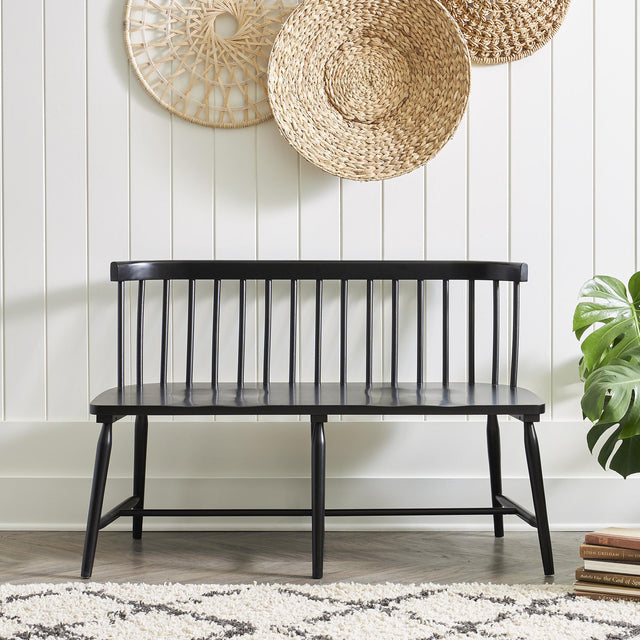 Capeside Cottage Spindle Back Dining Bench - Black (RTA) - Furniture World