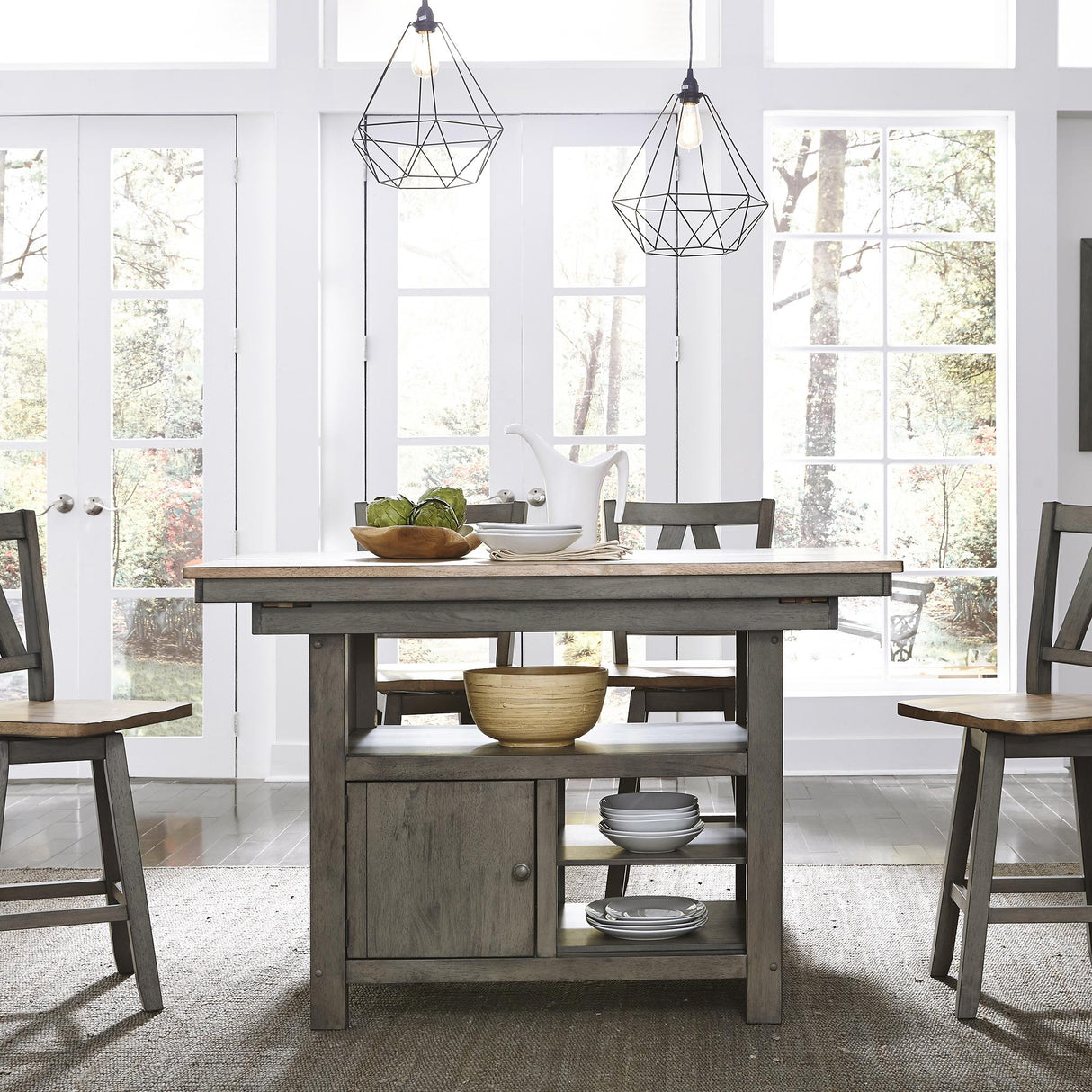 Lindsey Farm 5 Piece Gathering Table Set - Furniture World
