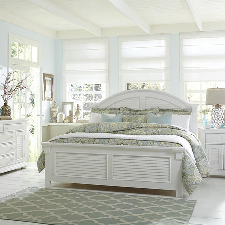Summer House I King Panel Bed, Dresser & Mirror, Chest, Nightstand - Furniture World