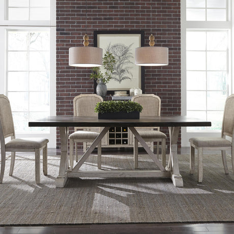 Willowrun 5 Piece Trestle Table Set - Furniture World