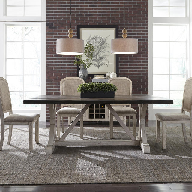 Willowrun 5 Piece Trestle Table Set - Furniture World