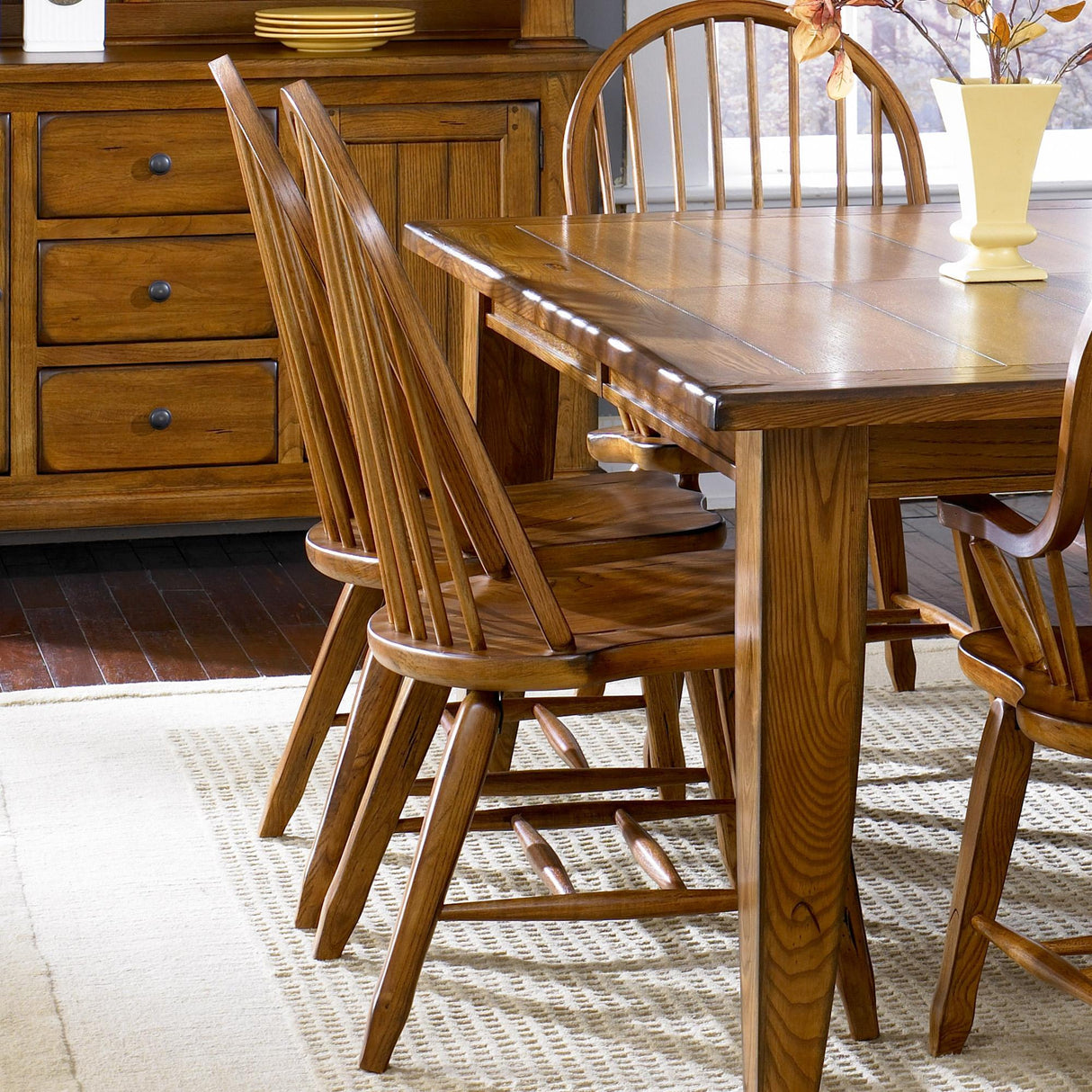 Treasures Bow Back Side Chair - Oak - Furniture World