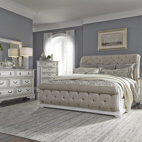 Abbey Park Queen Uph Sleigh Bed, Dresser & Mirror, Chest - Furniture World