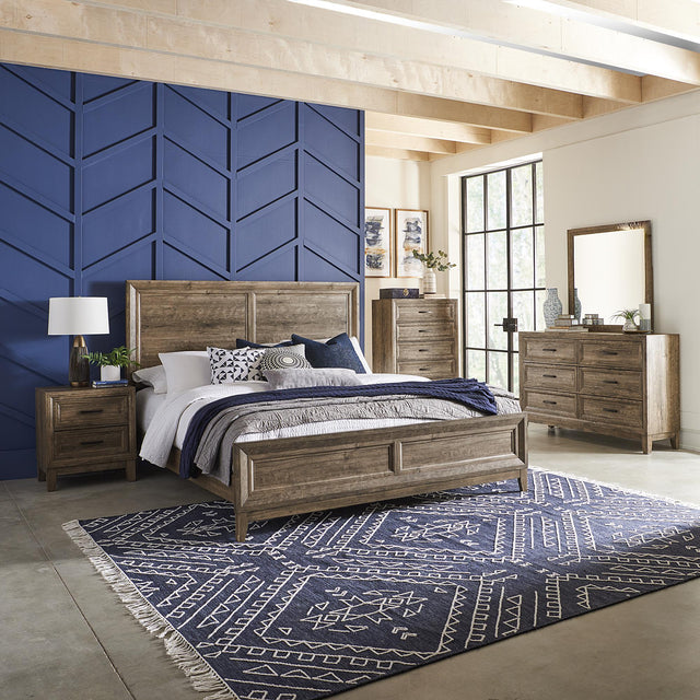 Ridgecrest King Panel Bed, Dresser & Mirror, Chest, Nightstand - Furniture World