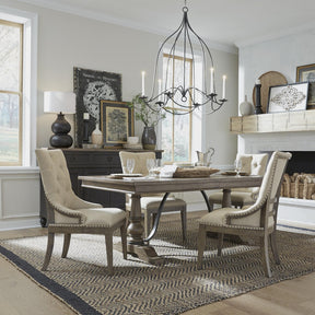 Americana Farmhouse 5 Piece Trestle Table Set - Furniture World