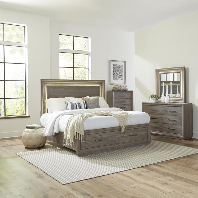 Horizons King Storage Bed, Dresser & Mirror, Chest - Furniture World
