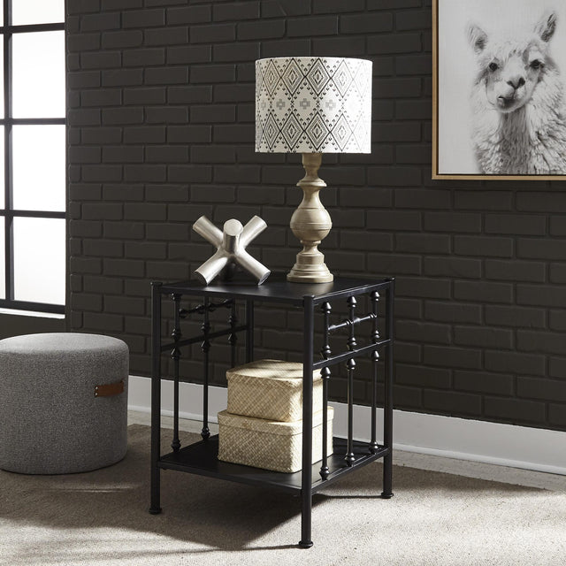 Vintage Series Open Nightstand - Black - Furniture World