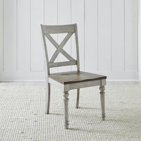 Cottage Lane X Back Wood Seat Side Chair (RTA) - Furniture World