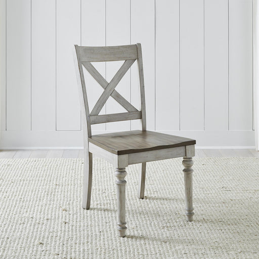 Cottage Lane X Back Wood Seat Side Chair (RTA) - Furniture World