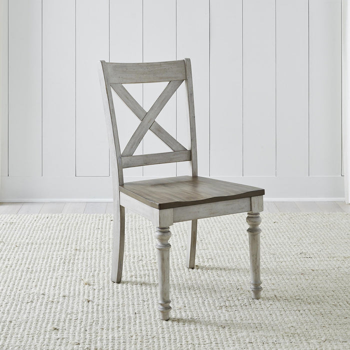 Cottage Lane X Back Wood Seat Side Chair (RTA) - Furniture World