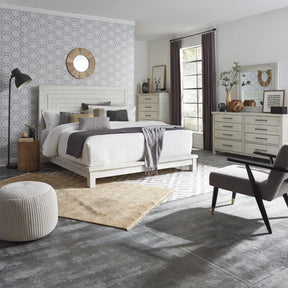 Modern Farmhouse King Platform Bed, Dresser & Mirror, Chest - Furniture World