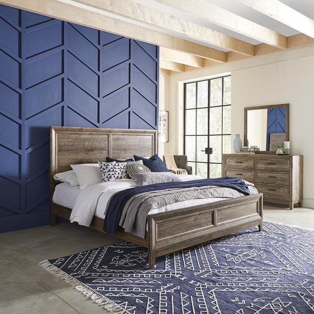 Ridgecrest King Panel Bed, Dresser & Mirror - Furniture World