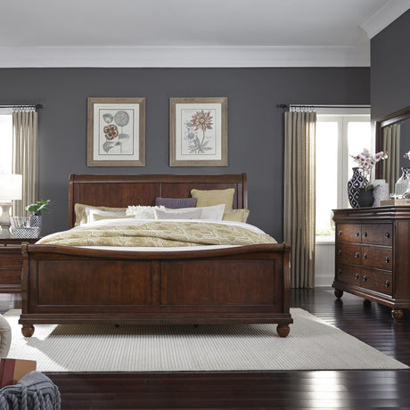 Rustic Traditions Queen Sleigh Bed, Dresser & Mirror, Nightstand - Furniture World