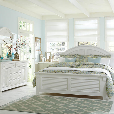 Summer House I Queen Panel Bed, Dresser & Mirror, Nightstand - Furniture World