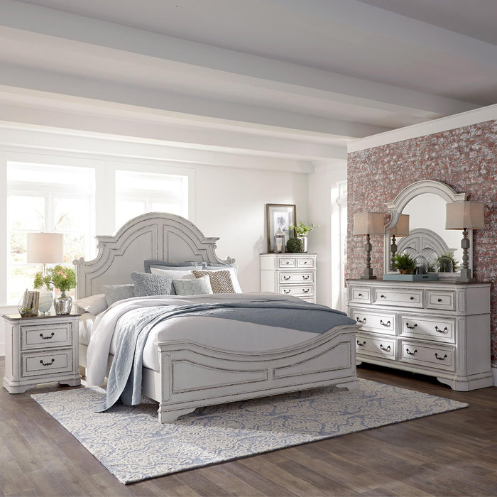 Magnolia Manor King California Panel Bed, Dresser & Mirror, Chest, Nightstand - Furniture World
