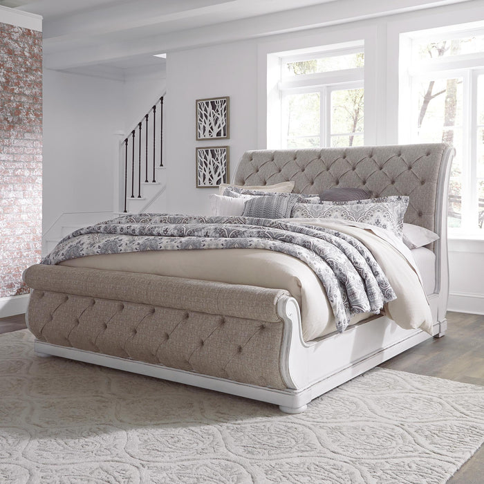 Magnolia Manor California King Upholstered Sleigh Bed - Furniture World