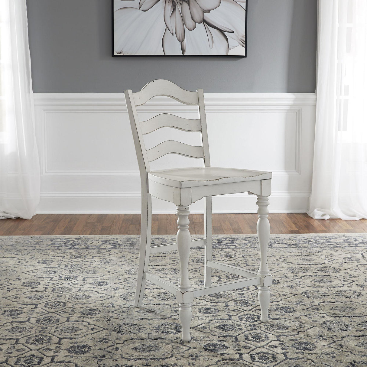 Magnolia Manor Ladder Back Counter Chair (RTA) - Furniture World