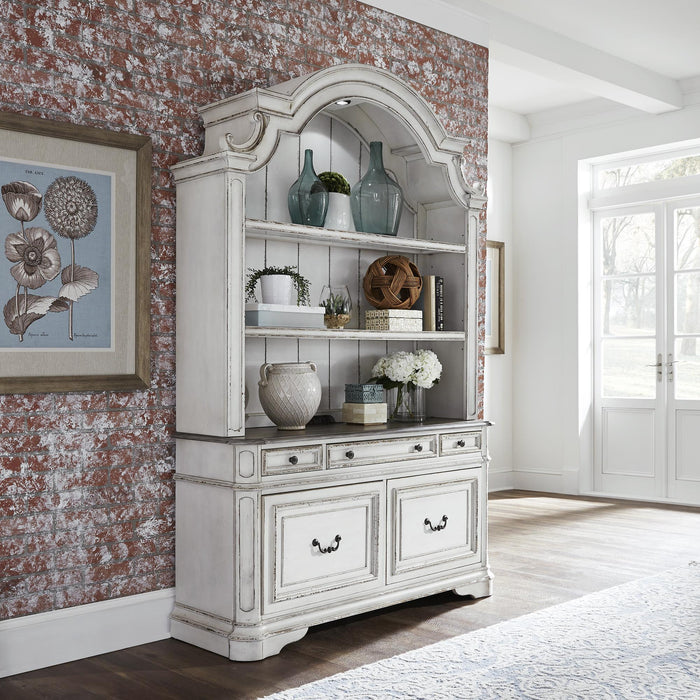Magnolia Manor Opt Credenza & Hutch - Furniture World