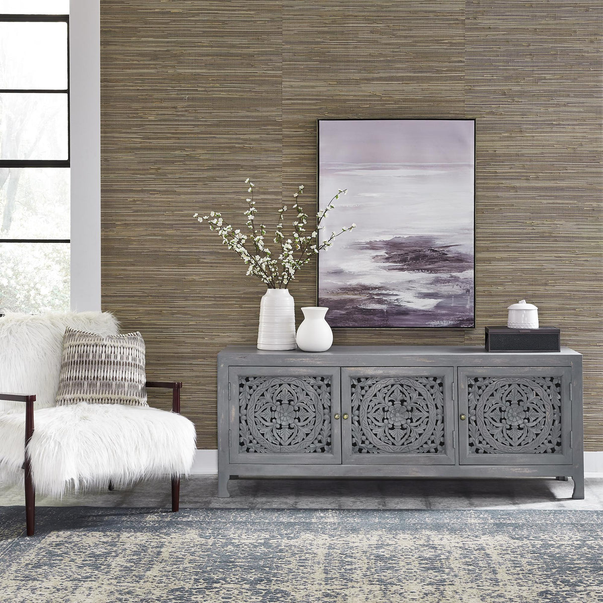 Marisol 65 Inch 3 Door Accent TV Stand - Furniture World