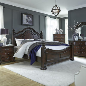 Messina Estates Queen Poster Bed, Dresser & Mirror, Chest, Nightstand - Furniture World
