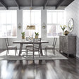 Modern Farmhouse 5 Piece Trestle Table Set - Furniture World