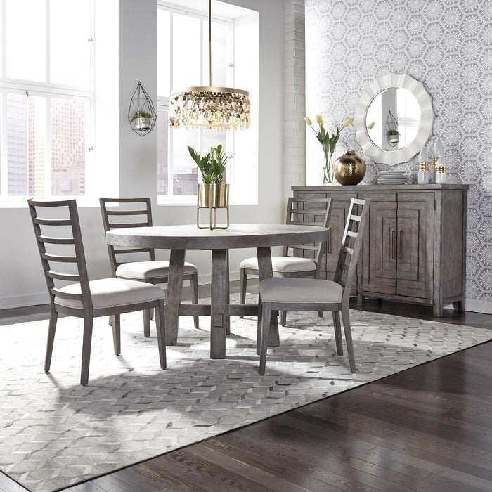 Modern Farmhouse 5 Piece Round Table Set - Furniture World