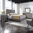 Modern Farmhouse King Platform Bed, Dresser & Mirror, Nightstand - Furniture World
