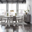 Modern Farmhouse Opt 5 Piece Trestle Table Set - Furniture World