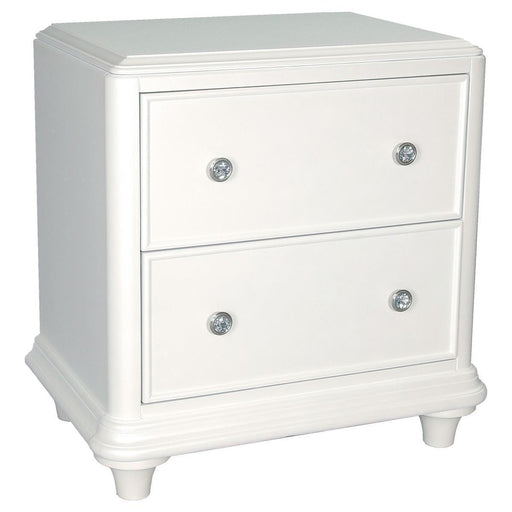 Liberty Furniture Stardust 2 Drawer Nightstand in Iridescent White - Furniture World
