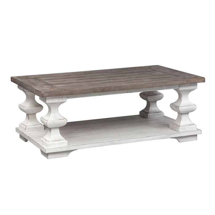 Liberty Sedona Cocktail Table in Heavy Distressed White - Furniture World