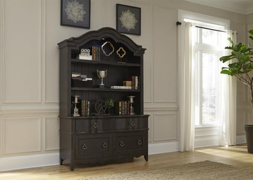 Liberty Chesapeake Credenza with Hutch in Wire Brushed Antique Black 493-HO-CHS - Furniture World