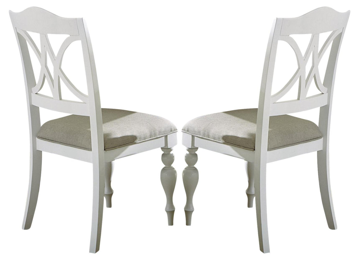 Liberty Furniture Summer House Slatback Side Chair in Oyster White (Set of 2) - Furniture World