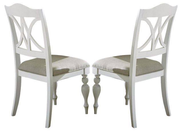 Liberty Furniture Summer House Slatback Side Chair in Oyster White (Set of 2) - Furniture World