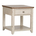Liberty Farmhouse Reimagined End Table with Basket in Antique White - Furniture World