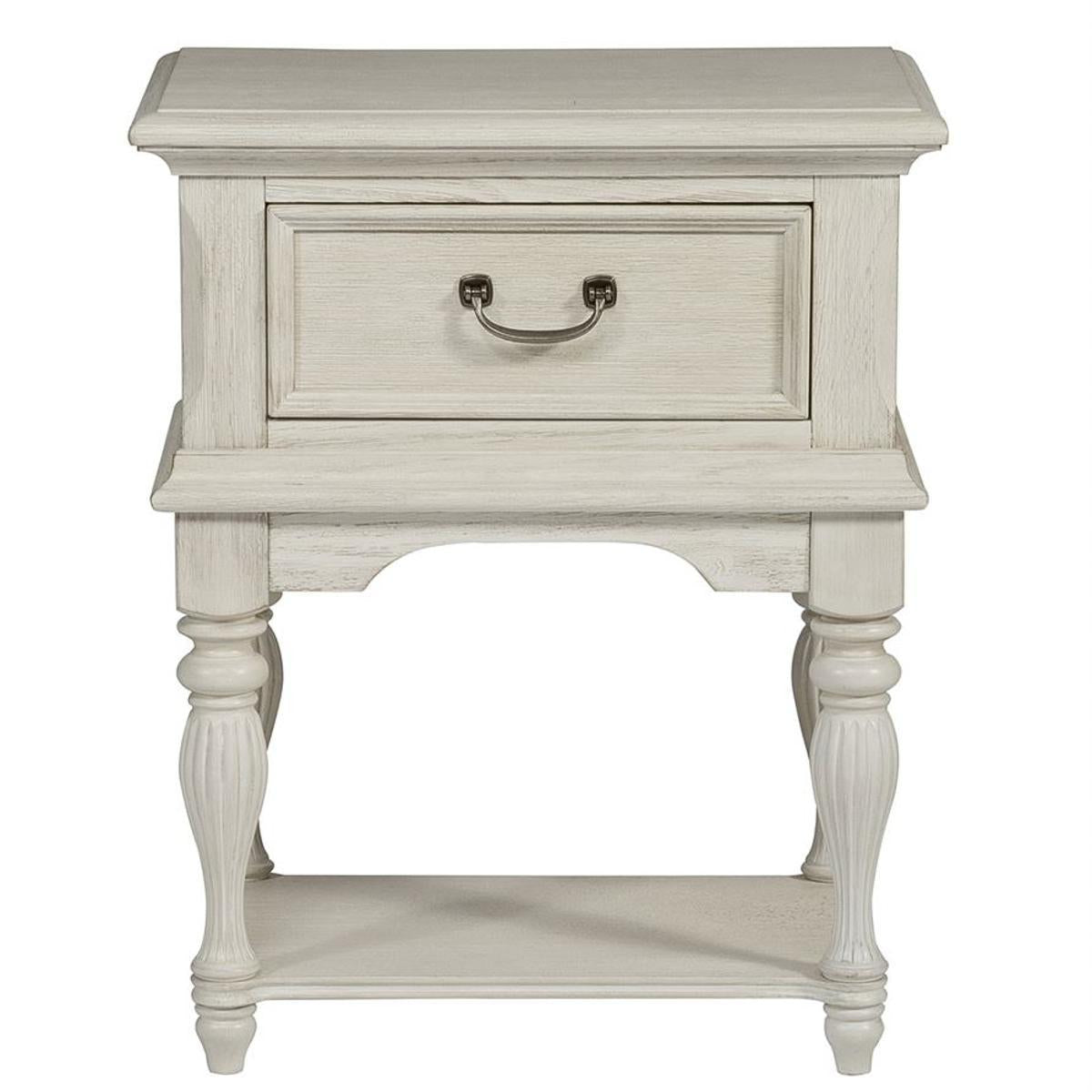 Liberty Funiture Bayside Leg Nightstand in Antique White - Furniture World