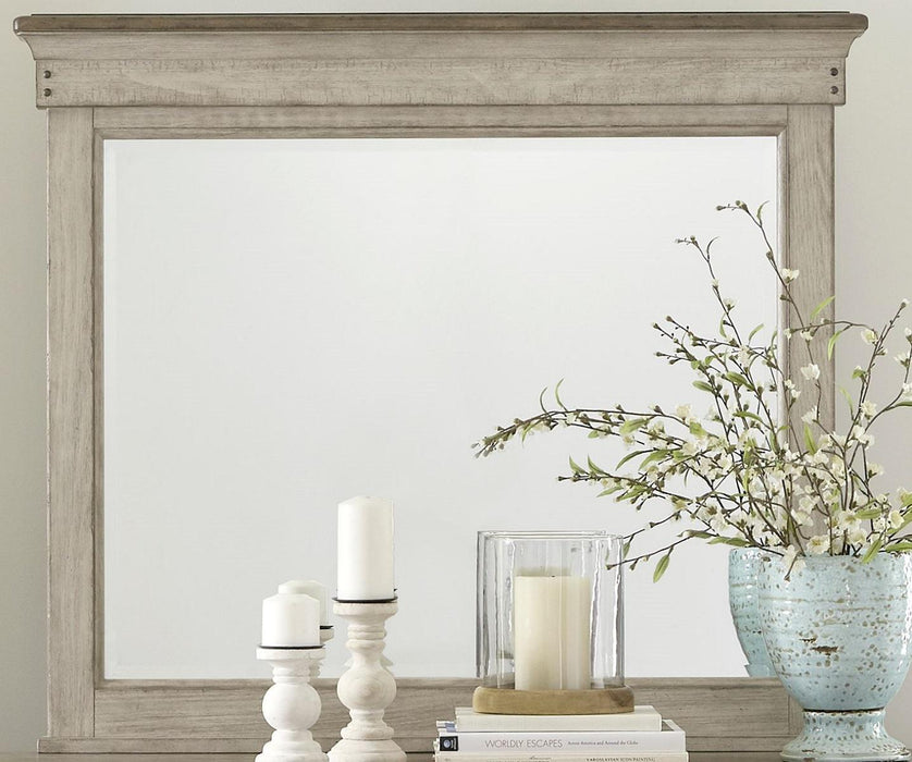 Liberty Furniture Ivy Hollow Landscape Mirror in Weathered Linen - Furniture World