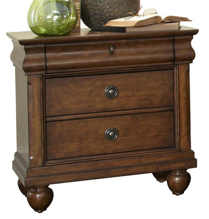 Liberty Furniture Rustic Traditions 3 Drawer Nightstand in Rustic Cherry - Furniture World