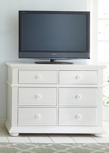 Liberty Furniture Summer House Media Chest in Oyster White - Furniture World