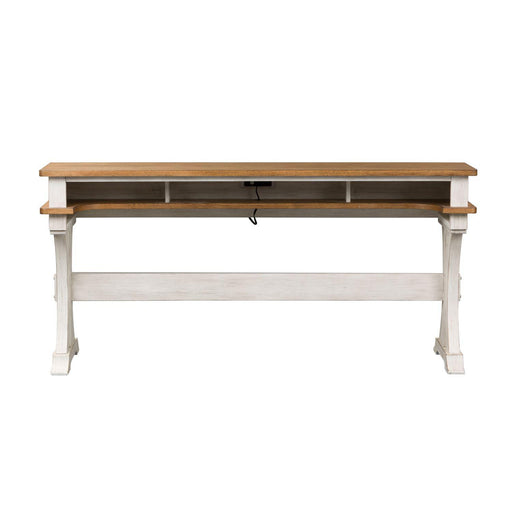 Liberty Farmhouse Reimagined Console Bar Table in Antique White - Furniture World