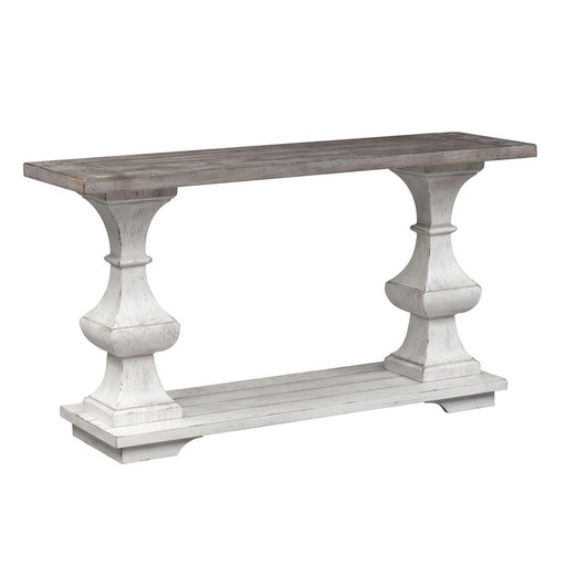 Liberty Sedona Sofa Table in Heavy Distressed White - Furniture World