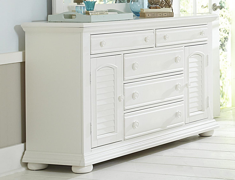 Liberty Furniture Summer House 5 Drawer Dresser in Oyster White - Furniture World